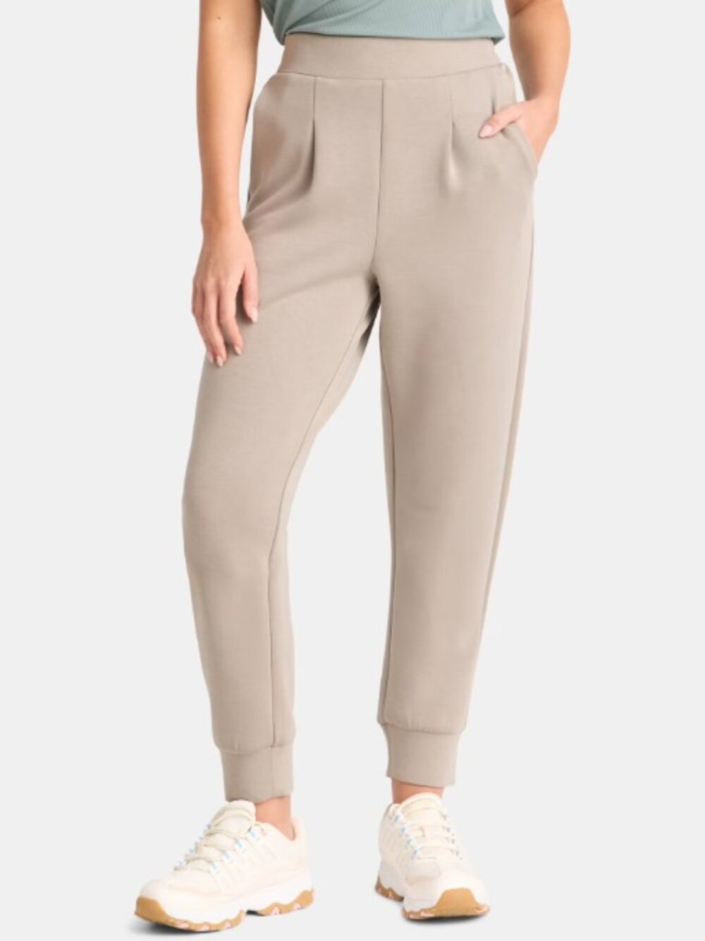 Avia Womens Scuba Knit Pleat Jogger Pants Sports Yoga Sandwashed Black XXL (20)